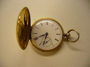 Rossel Geneva 18K Solid Gold Mid 1800's Key Wind Key Set Pocket Watch