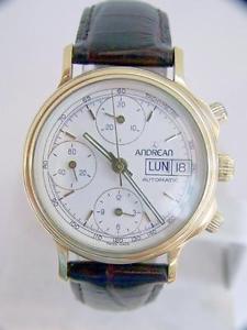 Solid 18k Swiss ANDREAN Automatic Chronograph  DAY DATE Calendar* CAl 7750 EXLNT