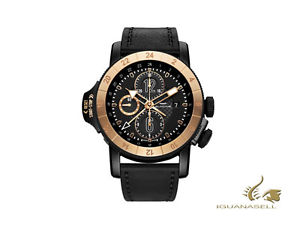 Glycine Airman Airfighter Automatic Watch, GL 754, GMT, PVD, Black, 46mm, GL0046