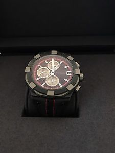 Concord C1 Automatic Chronograph with red stitched leather band, Retail U$7990