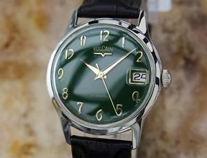 Vulcain Swiss 1960s Manual Stainless Steel Vintage Mens 34mm Dress Watch YY45