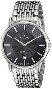 Edox Men's 56001 3M GIN Les Bemonts Analog Display Swiss Quartz Silver Watch image 1
