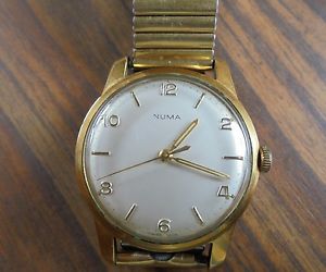 RARE Vintage gold swiss watch automatic NUMA for Man from the 60's montre suisse