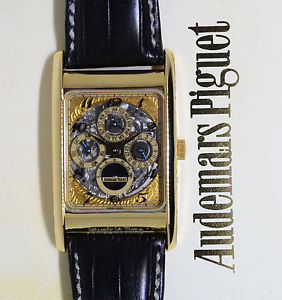 Audemars Piguet Jules Quantieme Perpetuel Moon 18k Yellow Gold Skeleton Watch