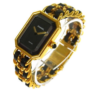 Authentic CHANEL Vintage Premiere Wristwatch Gold Quartz Swiss Made #M TG00607