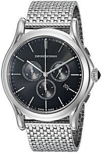 Emporio Armani Swiss Made Men's ARS4005 Analog Display Swiss Quartz Silver Watch