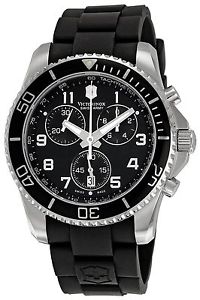 Victorinox Swiss Army Men's 241431 Maverick Black Dial Stainless Steel Watch