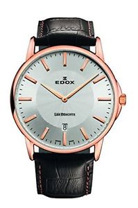 Edox Men's 56001 37R AIR Les Bemonts Analog Display Swiss Quartz Brown Watch
