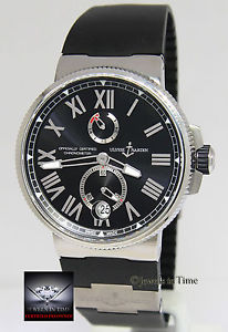 Ulysse Nardin Marine Chronometer Steel Mens 45mm Watch Box/Papers 1183-122