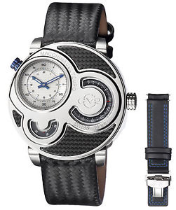 GV2 By Gevril Men's 8306 Macchina Del Tempo Limited Edition Black Leather Watch