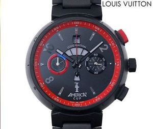 Free Shipping Pre-owned LOUIS VUITTON Tambour America'sCup Q102H WorldLimited720