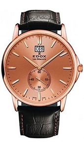 Edox Men's 64012 37R ROIR Les Bemonts Analog Display Swiss Quartz Brown Watch