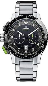 Edox Men's 10305 3NVM NV Chronorally 1 Analog Display Swiss Quartz Silver Watch