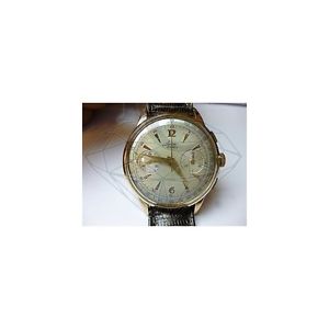 chronographe 18 kt or avia original cadran parfait d'époque