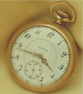 16s Lord Elgin 23 Jewels Grade 351 YGF Ornate Pocket Watch, Scarce