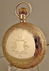 ANTIQUE! 8ct SOLID Gold ELGIN Hunter LARGE Pocket Watch 18s!!
