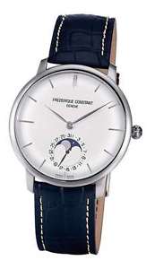 Free Shipping Pre-owned Frederique Constant SLIMLINE MANUFACTURE MOONPHASE Men's