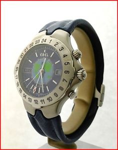 EBEL Sportwave Meridian WorldTime GMT E9122641 Automatic 40mm Steel Mens Watch