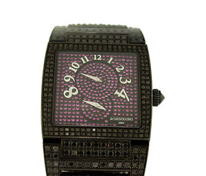 De Grisogono Black Diamond and Pink Sapphire Ladies Uno Instromentino Cool Watch
