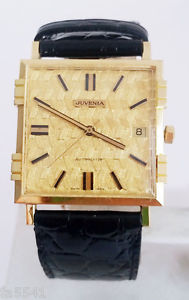 NOS 18K Gold JUVENIA MACHO Mens 25J AUTOMATIC Watch 8902 SERVICED 1Year Warranty