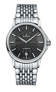 Edox Women's 57001 3M GIN Les Bemonts Analog Display Swiss Quartz Silver Watch