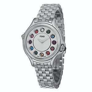 Fendi Women's CrazyCarats Silver Dial Stainless Steel Quartz Watch F107024000T05