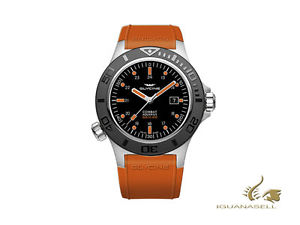 Glycine Combat Sub Aquarius Automatic Watch, GL 224, Black-Orange, 46mm, GL0040