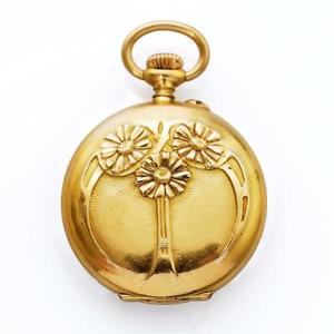 LOVELY AUTHENTIC ULYSSE NARDIN 18K SOLID GOLD PENDANT POCKET WATCH W/ REPOUSSE