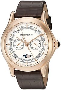 Emporio Armani Swiss Made Men's ARS4202 Analog Display Swiss Quartz Brown Watch