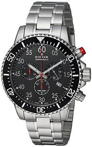 Edox Men's 'Chronorally-S' Quartz Stainless Steel Sport Watch, Color:Silver-Tone