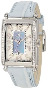 Gevril Women's 7247NE Avenue of Americas Mini Diamond Blue Leather Quartz Watch