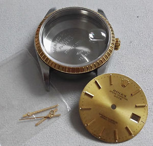 Rolex 15233 steel and 18kt gold watch case completely crystal,dial,hands,crown