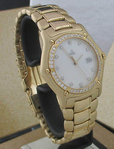 Ebel 18 ct Gold Watch 1911 diamond bezel Seven Jewels Service One Year Guarante