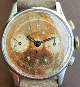 Chronographe Suisse Vintage Chronograph Steel - Tropical Dial - Landeron 248