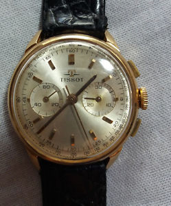 VINTAGE  CRONO CRONOGRAFO TISSOT ORO 18 K  POLSO UOMO MOVIMENTO LEMANIA 1277