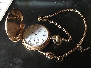 Vintage Pocket Watch, Elgin Nat'l Watch Co., 18k with 18k chain