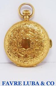 Antique Swiss 18k Gold FAVRE LUBA & CO MINUTE REPEATER Hunter Case Pocket Watch