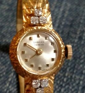 Ladies 18k Gold Diamond Sarcar Geneve Watch