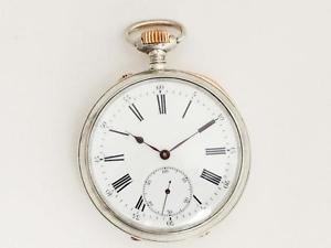 Very rare B. Poitevin Sterling silver and enamel open face pocket watch. 1893