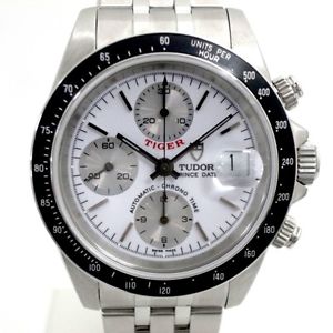 Pre-Owned TUDOR Chrono Time Tiger SS White Dial Automatic Wristwatch 79260, MR