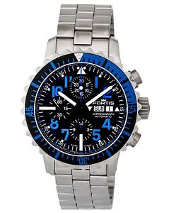 Fortis Marinemaster Aquatis Blue Day/Date Chronograph Men's Watch - 671.15.45.M