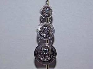 Antique Rare Watch Fob Of 3 Assassinated Presidents Pop Out Coins all 1904