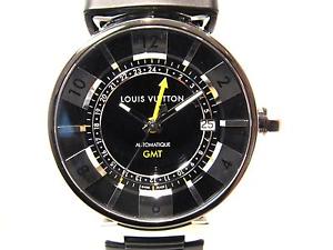 Authentic LOUIS VUITTON Tambour GMT Automatic Men's Wrist Watch Q113K0