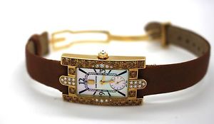 Harry Winston Avenue yellow gold 18k diamonds mother-of-pearl dial lady's watch