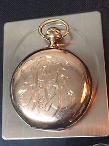 59gr LARGE 16S 14K Solid Gold Pocket Watch HUNTER Case ELGIN WALTHAM ILLINOIS