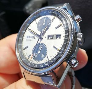 SEIKO PANDA 6138-8020 Chronograph Automatic - Rare Original Watch Vintage 1977