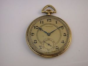 Ultraflache Taschenuhr um 1930  Gold hochfeines Werk