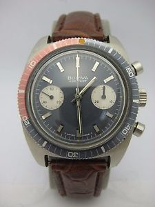 Vintage Rare Bulova 666 Feet 14EB Pepsi Bezel Chronograph Watch Valjoux 7733