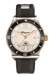 Ferragamo Men's FF3110014 FERRAGAMO 1898 SPORT Luminous Black Rubber Date Watch