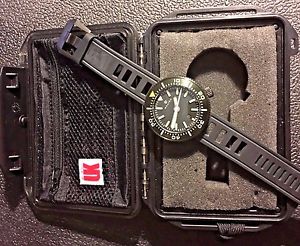 Halios DLC Puck 1000m with Isofrane rubber strap dive watch